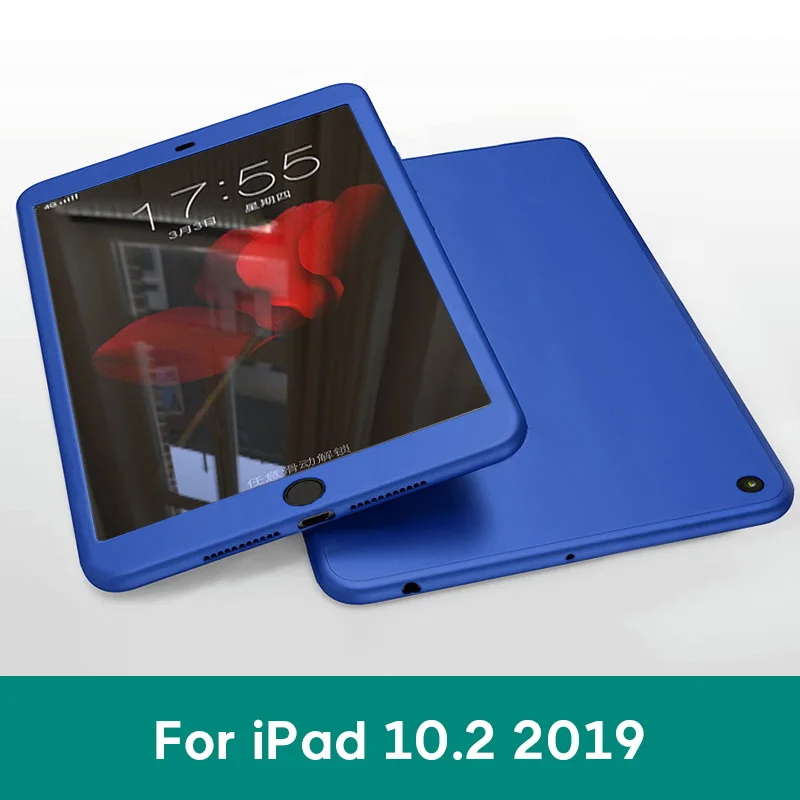 iPad 10.2 2019 NV Силиконовые 360 Полное покрытие чехол для iPad 10,2 9,7 чехол для iPad mini, 4, 5, Чехол для iPad Pro 10,5 воздуха на возраст 1, 2, 3, со стеклом - Цвет: iPad 10.2 2019 NV