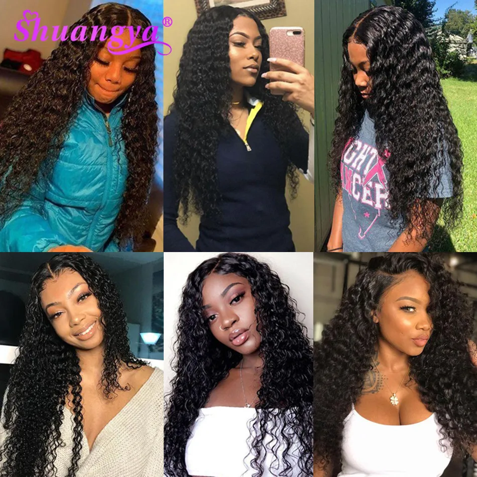 13x4 Lace Frontal with Bundles Peruvian Deep Wave 4X4 Closure With Curly Hair 5X5 HD CLosure | Шиньоны и парики