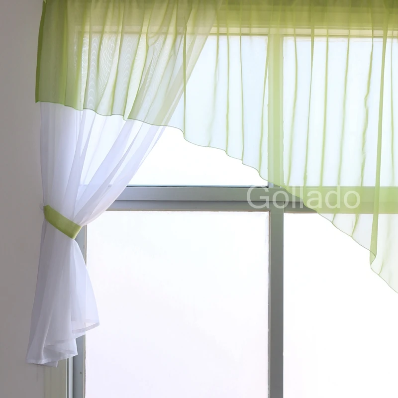 Короткие шторы для кухни модная дизайнерская прозрачная ткань контрастных