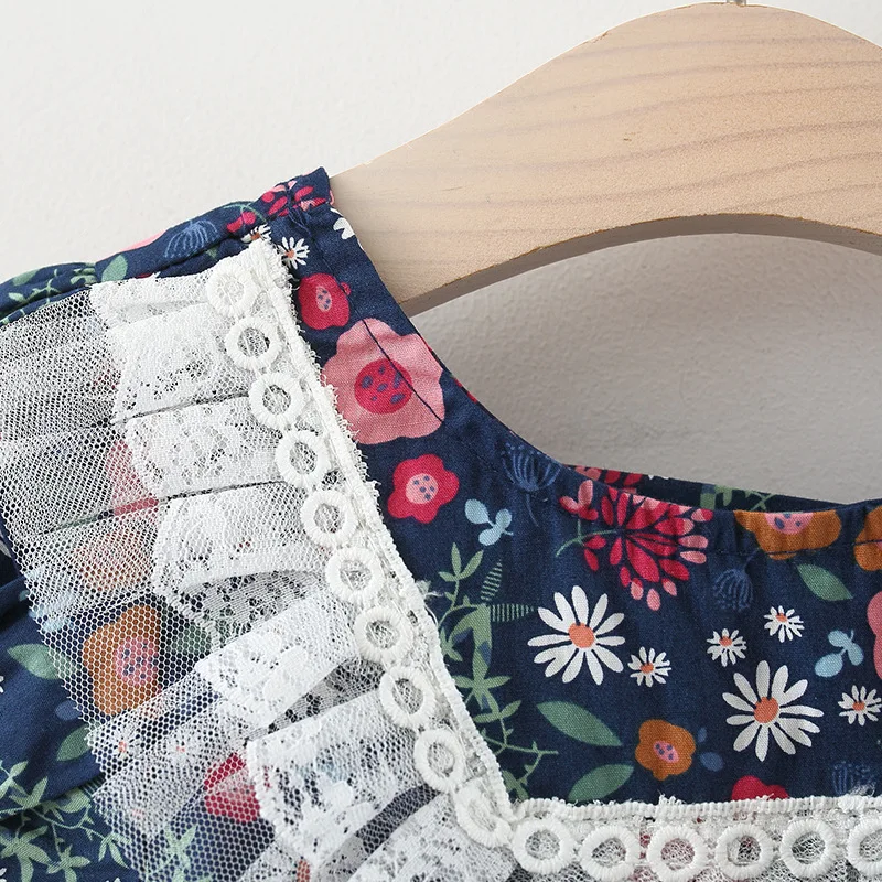 

Floral Print Dress Baby Girl Chiffon Lace Clothes Toddler Girl Ruffle Princess Dress 0-2T Fashion Sweet Clothing