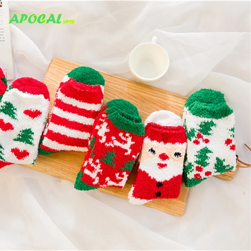 APOCAL/Зимние теплые плюшевые женские носки из кораллового флиса плотные