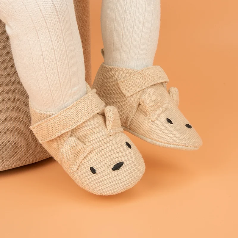 

KIDSUN Newborn Baby Shoes Infant Boy Cartoon Animal Cotton Soft-sole Anti-slip Toddler Girl First Walkers Cute Crib Shoes