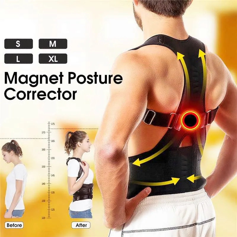 

Posture Corrector Magnetic Therapy Posture Corrector Brace Adjustable Shoulder Back Brace Support Belt NO Slouching
