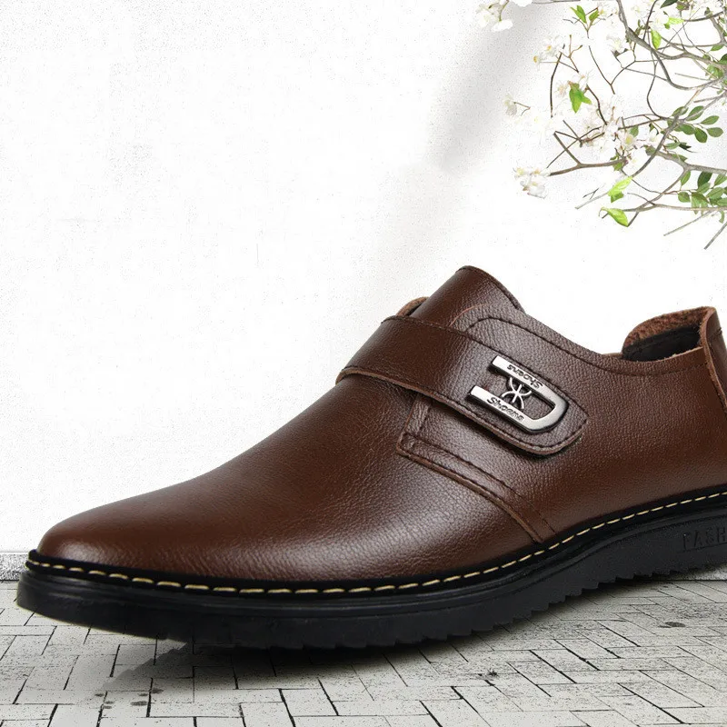 

Мужские классические туфли на плоской подошве, коричневые деловые повседневные Мокасины из натуральной кожи, лето 698