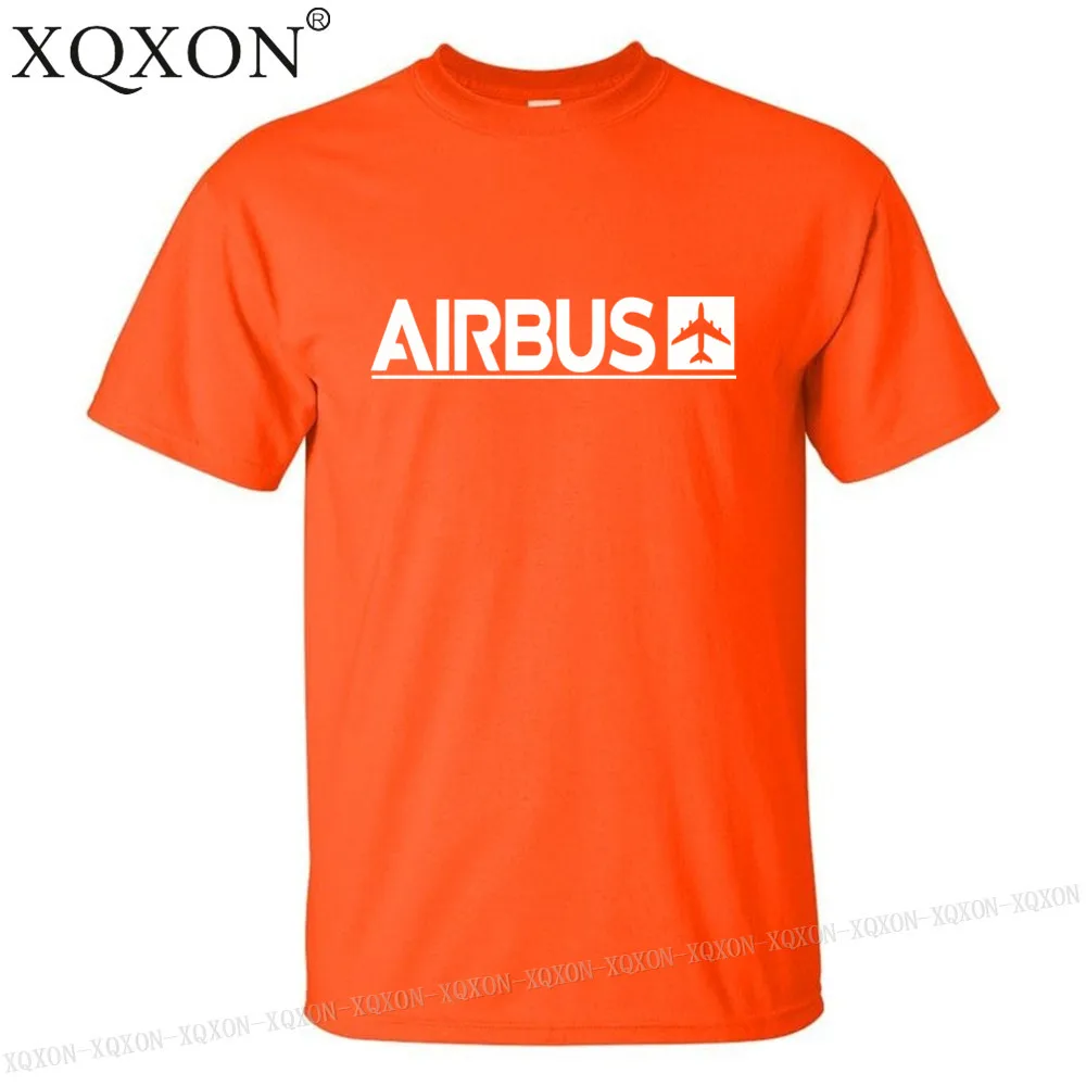 Orange XQXON-, новые Забавные футболки, летние мужские хлопковые футболки, мужские футболки с принтом Airbus, K712 - Цвет: Orange