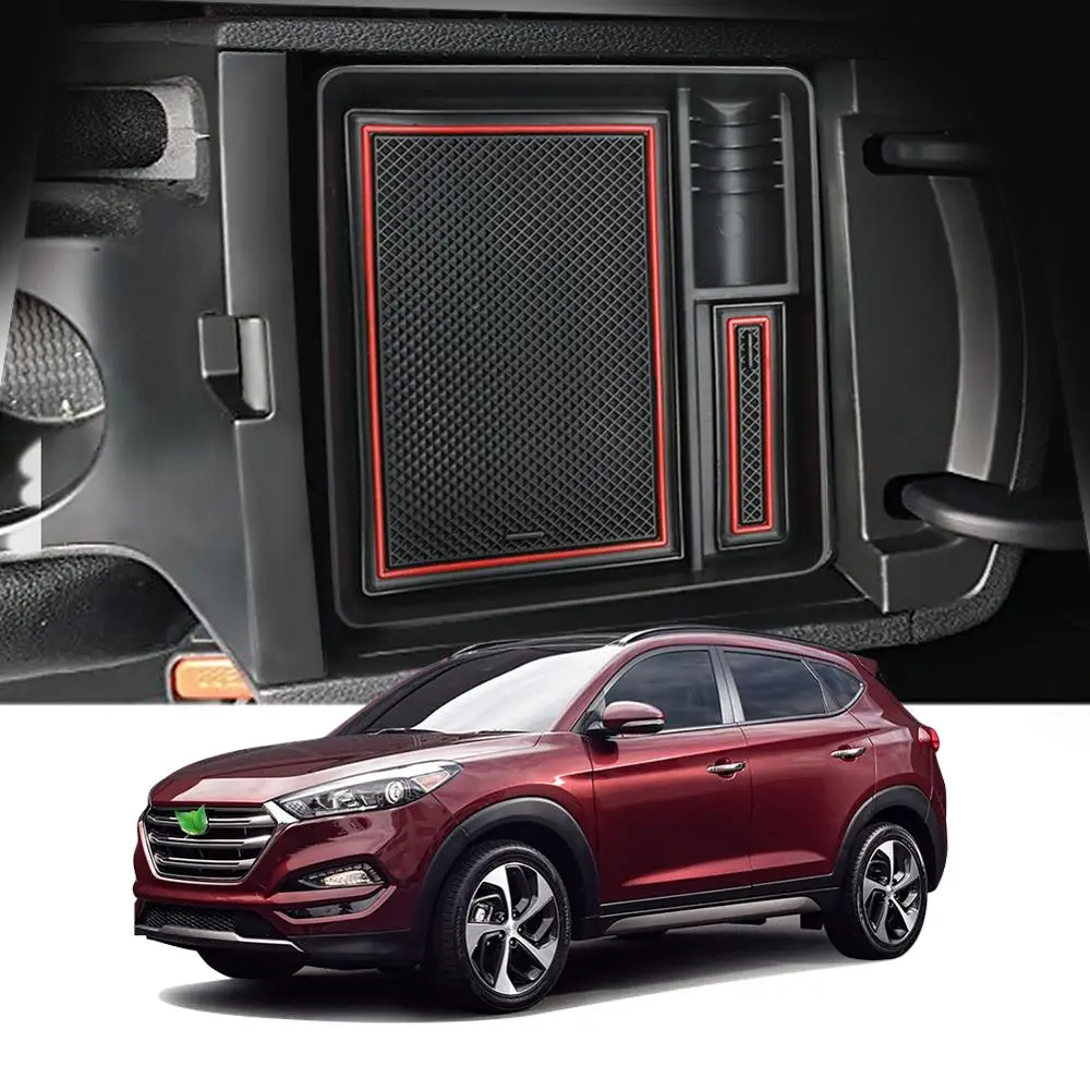 

LFOTPP Car Armrest Central Storage Box For Tucson 2th 2016 2017 2018 Car Handrail Sort Out Storage Box Auto Interior Accessories
