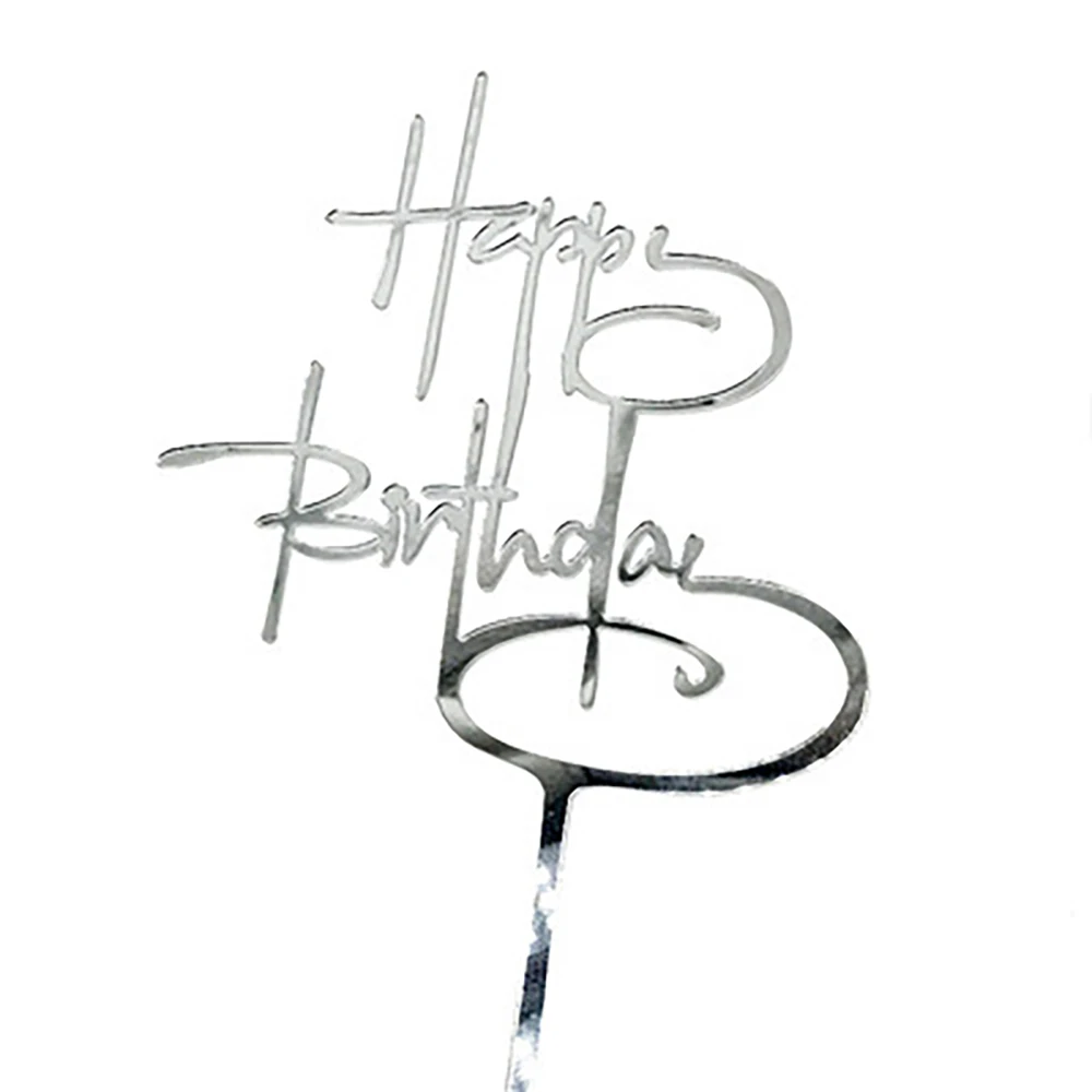 Топпер для торта С Днем Рождения Акриловые Золотые Зеркальные капкейки Topper детей