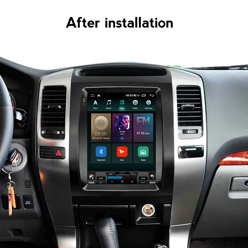 128 г Tesla экран для Toyota Land Cruiser Prado 120 2002-2009 Lexus GX470 Android 11 блок мультимедийный плеер GPS