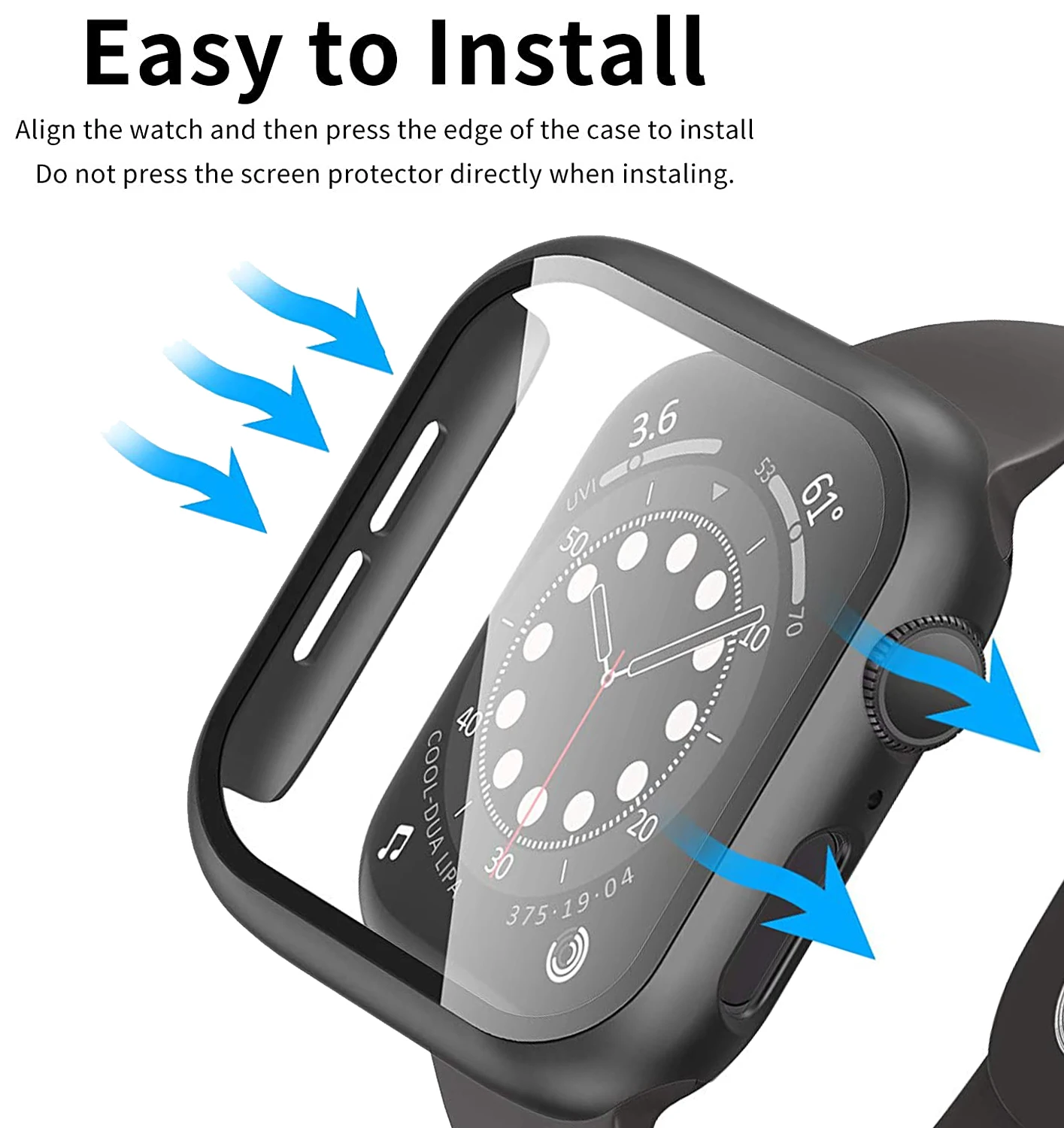 Чехол для часов Apple Watch чехол s 44 мм 40 6/SE/5/4/3/2/1 закаленное стекло защитная рамка