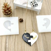 2pcsset puzzle heart valentine silicone pendant mold diy for jewelry resin craft making charm mold tools decorating pendan m0v4