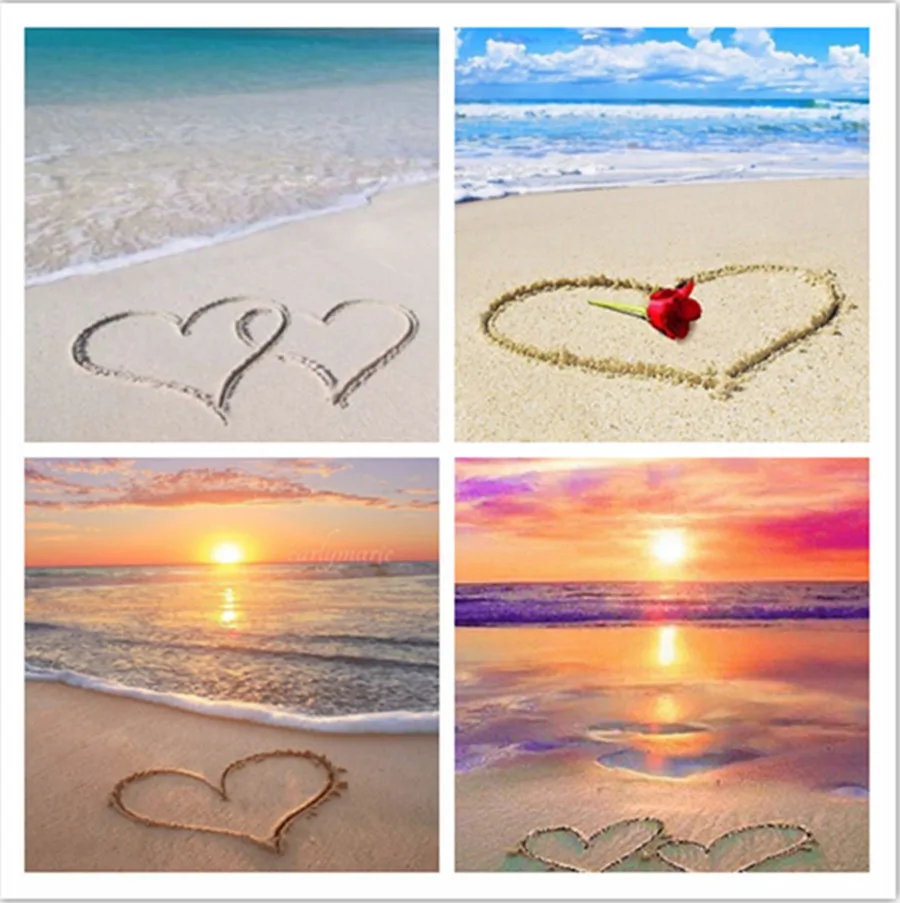 5D алмазная вышивка сделай сам Пляжная морская любовь полное сверление живопись