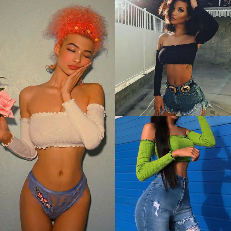 Женский топ-бюстье с открытыми плечами повседневный женский летний трикотажный