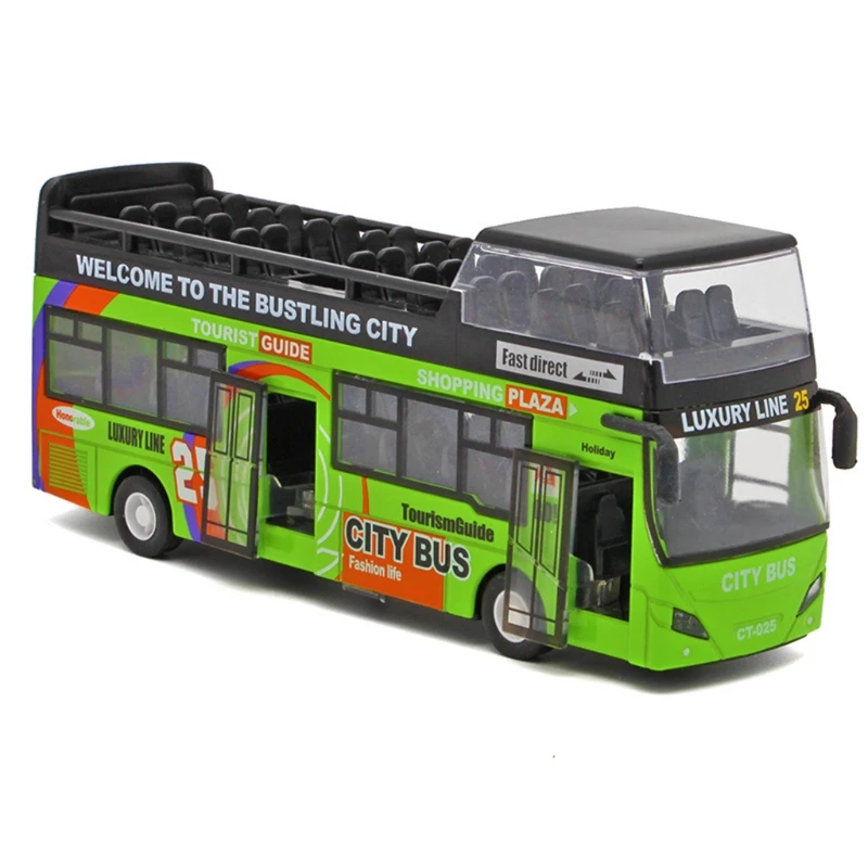 

Macao Double Deck Light BusToy Alloy Model Bus Lighting Music Multiple Colors