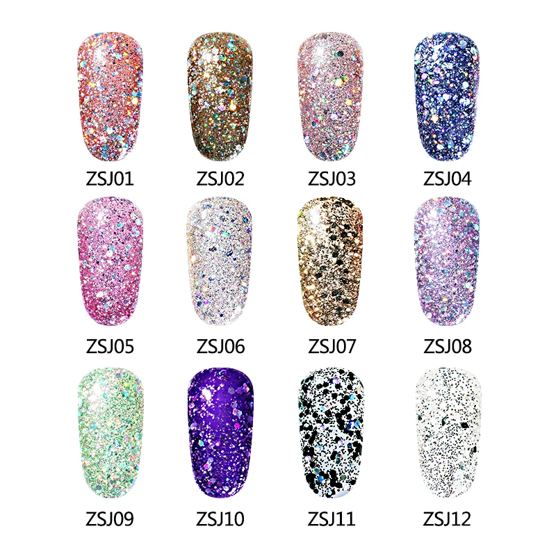 HNM 8 мл Алмазный Блеск УФ-гель для ногтей впитываемые блестки светодиодный ная