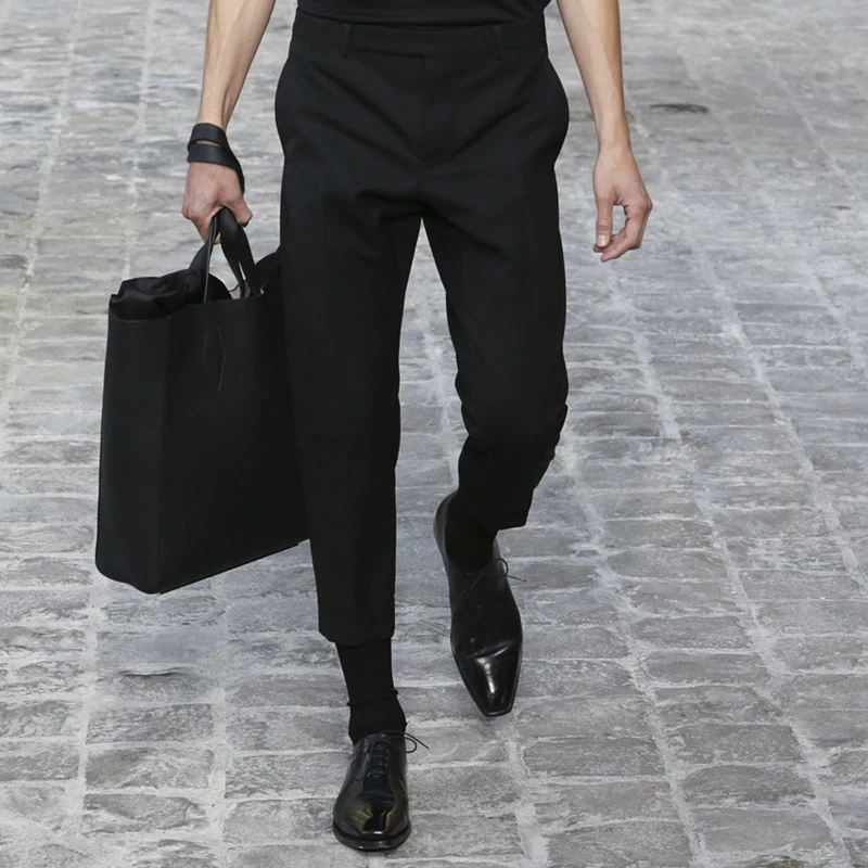 

Men's Casual Pants Loose Spring New Large Fashion Trend Business Wide Leg Small Foot 9-point Pants