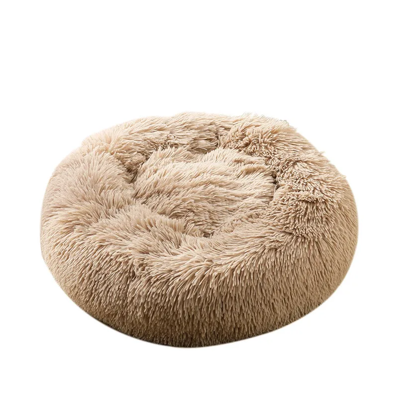 

Soft Round Dog House Luxury Round Dog Bed Warm Deep Sleep Donut Pet Beds for Cat Small Medium Large Dogs Long-Pile Fur Puppy Mat