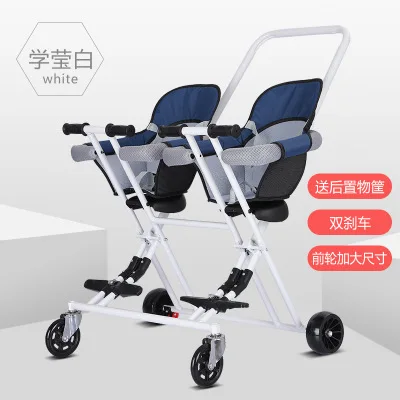 Blue seat От 1 до 5 лет, Детские транспортные инструменты, тележки, детские складные велосипеды для близнецов, для детей, для прогулок, складной скутер, двойное сиденье, переносная инвалидная коляска - Цвет: Blue seat