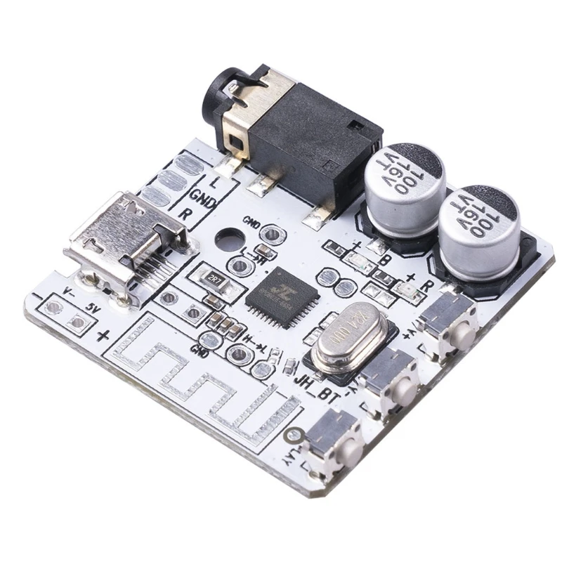 

Плата приемника, совместимая с Bluetooth, стереоусилитель BT 5,0, 3,7-5 В, портативный автомобильный усилитель динамика, домашний «сделай сам»