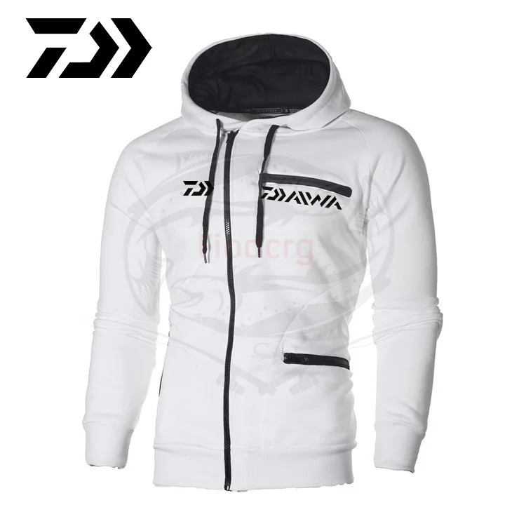 

Daiwa Fishing Autumn Winter Cotton Hoodied Mens Sweatshirts Solid Hoody Fleece Thick Hoodies Men Sportswear Zipper Sweatshirts