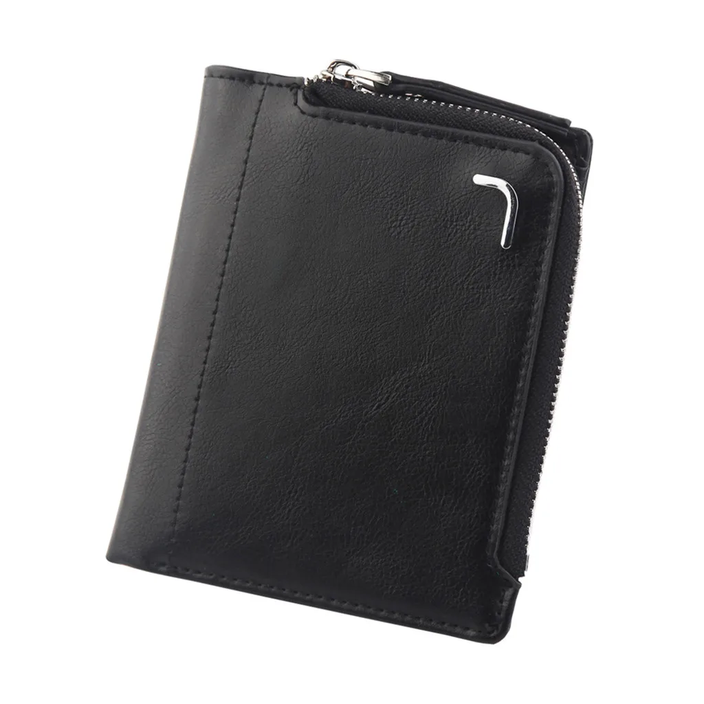 MAIOUMY Fashion Pu Leather Cheap Coin Purse Men's Short Style Vintage Multi-function Zipper Coin Purse Card Holder Bag
