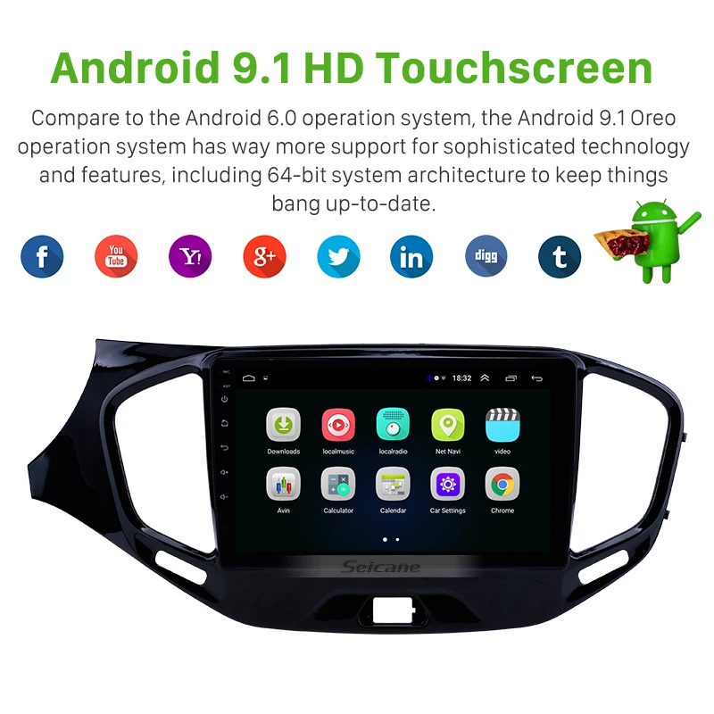 Seicane Android 9 1 дюймов Автомобильный gps радио плеер для 2015 2016 2017 2018 2019 Лада Веста кросс