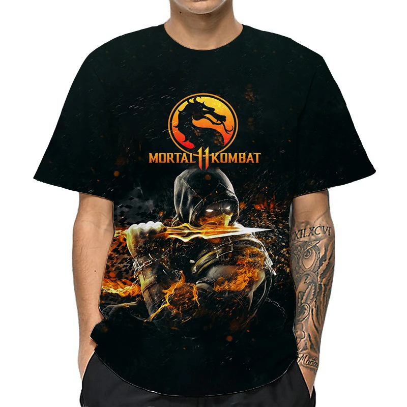 

Adult Mortal Kombat 3D Print T Shirts Summer Men Cool Anime Tshirts Unisex Short Sleeves T-shirts Cartoon Tees Tops Streetwear
