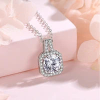 electroplating 925 silver pendant necklace fashion inlaid zircon necklace girls stunning clavicle chain for birthday party gifts