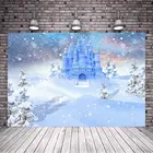 Замок фон белый снег фон для фотосъемки с блестками для фотосессии на день рождения Реквизит вечерние события портрет