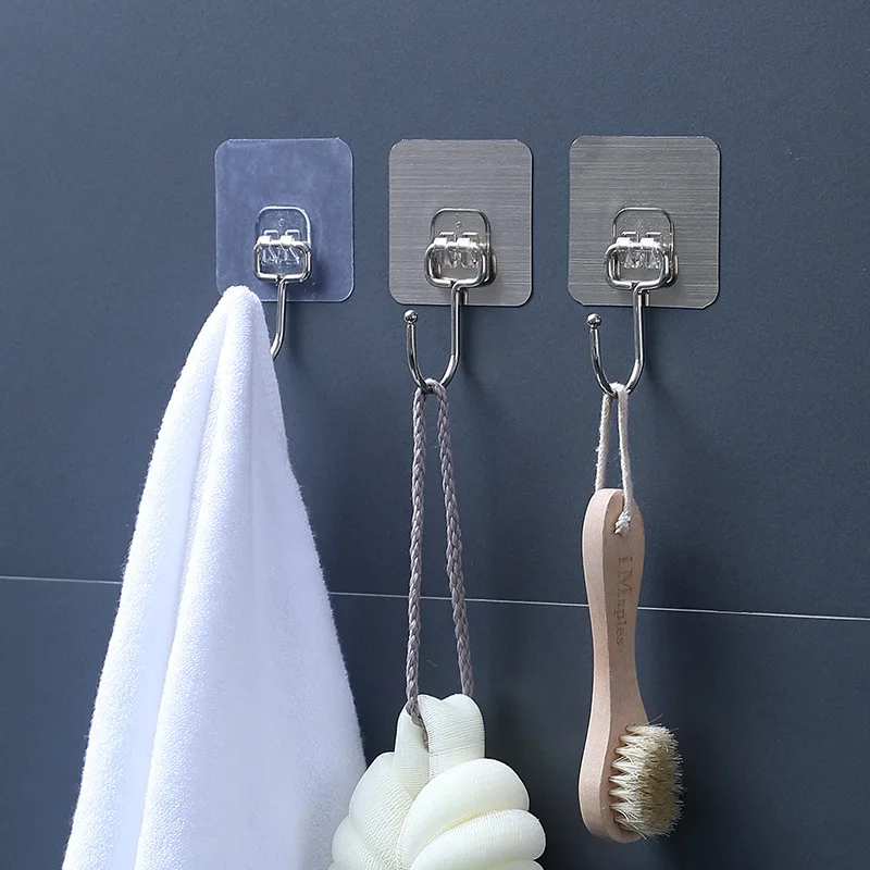 

Strong and Seamless Viscose Hooks Perforated Free Clothes Hooks Bathroom Living Room Wall Hooks Kitchen Waterproof Hooks