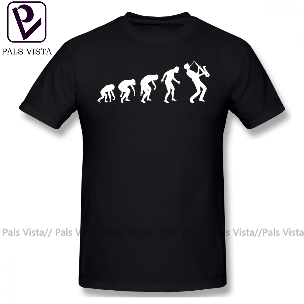 Футболка мужская с принтом саксофона хлопок Повседневная тенниска рисунком