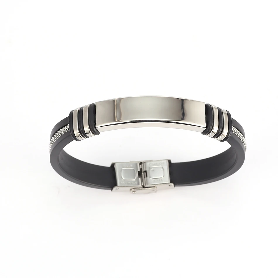 Мужской кожаный браслет Match Right металлический на запястье из нержавеющей стали
