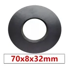 1-2 шт.лот кольцевой ферритовый магнит 70x8 мм отверстие 32 мм постоянный магнит 70 мм x 8 мм черный круглый динамик керамический магнит 70*8 70-32x8мм
