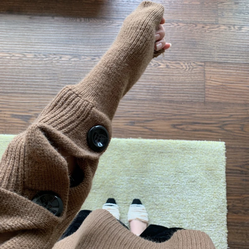 Свободный свитер в повседневном стиле женские пуловеры сезон осень-зима вязаные