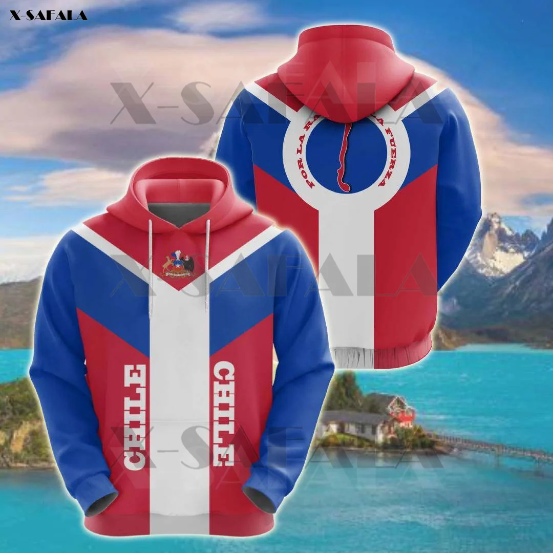 

CHILE RISING Coat of Arms Flag Eagle 3D Printed Zipper Hoodie Man Military Pullover Sweatshirt Hooded Jacket Jersey Tracksuits