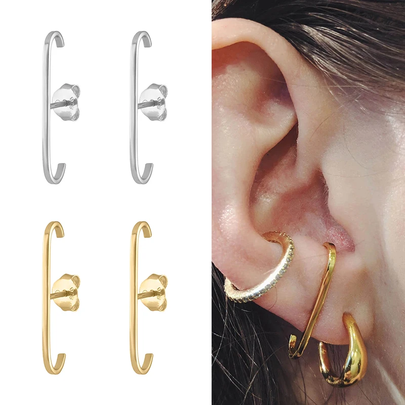 ROXI 925 Sterling Silver Simple Geometric Stud Earrings for Women Elegant Wedding Handmade Jewelry Accessories Party Brincos | Украшения и