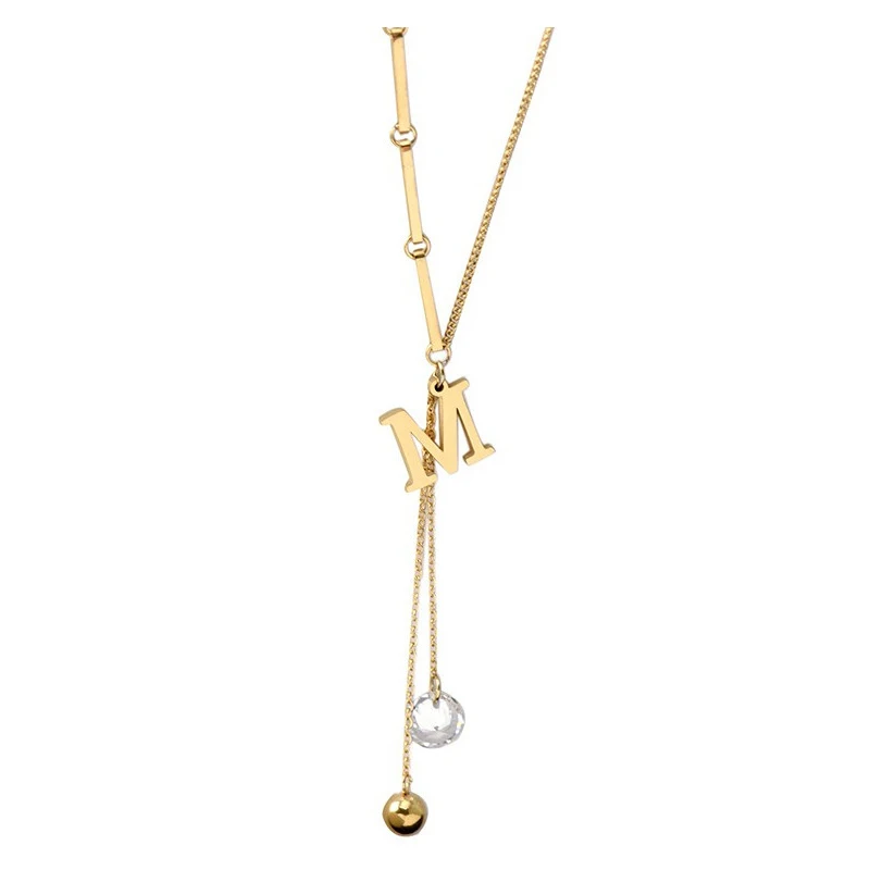 

TOSAKO Stainless Steel Necklaces Titanium Steel Gold Color Wedding Pendants For Women Sweater Chain Letter Trend Jewelry