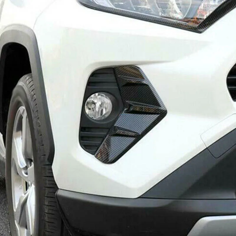 Для Toyota Rav4 2019 2020 ABS углеродное волокно передний противотуманный светильник рамка лампы Накладка| |