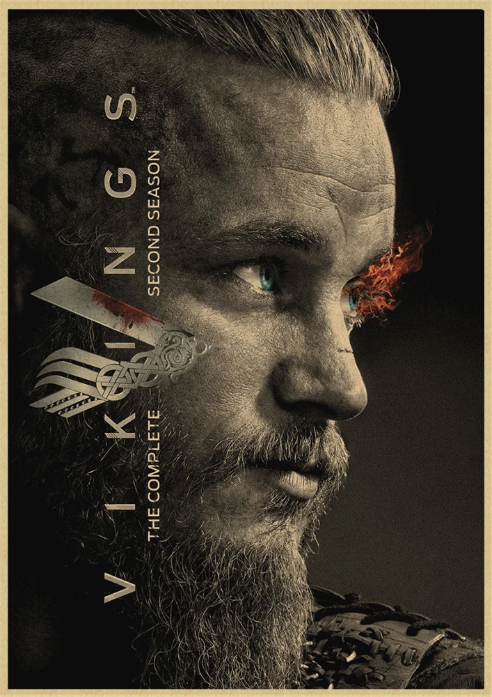 Новые Vikings классический фильм крафт бумага Плакат Бар Кафе гостиная столовая