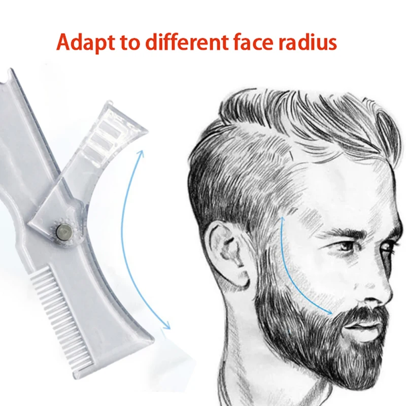 

Men Beard Shaping Styling Template Comb Transparent Men's Beards Combs Beauty Tool for Hair Beard Trim Templates