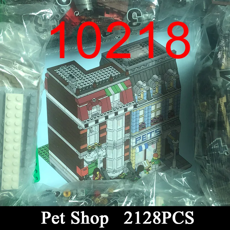 

MOC 2128Pcs Bricks Building Blocks 15009 10218 City Street View Series Pet Shop Store Education Toys Girl Kids Gifts