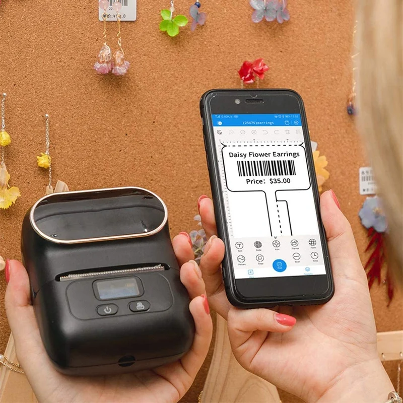 

M110 Wireless Thermal Label Printer Portable Bluetooth Label Maker Machine Barcode Printer for Ios and Android