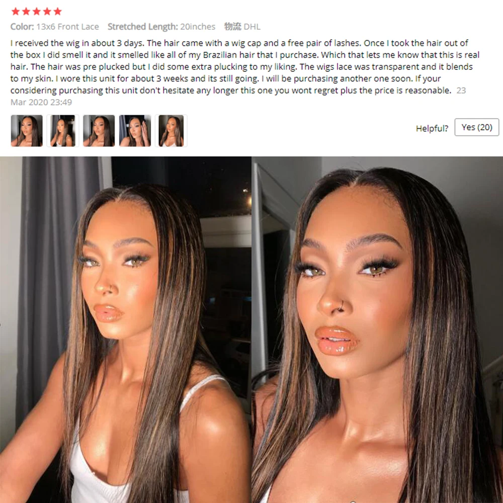 Парик Омбре черный с коричневым хайлайтером прозрачный парик на 360 кружевной