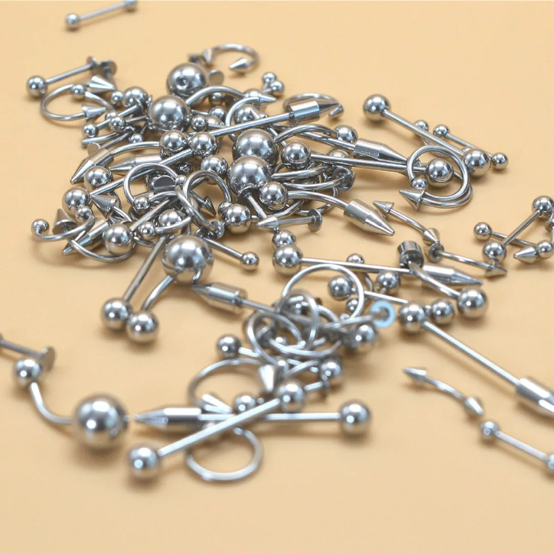 85 шт./лот кольцо для бровей из нержавеющей стали пупка в стиле панк носа набор