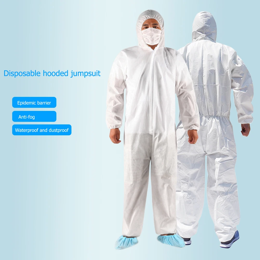 Одноразовые комбинезоны с пылью и капюшоном нетканые пыленепроницаемые одежда