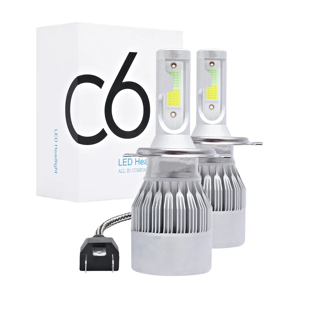 C6 LED H4 светодиодный ные фары дальнего света 6000K Ближний 8000K Автомобильные Лампа HB2