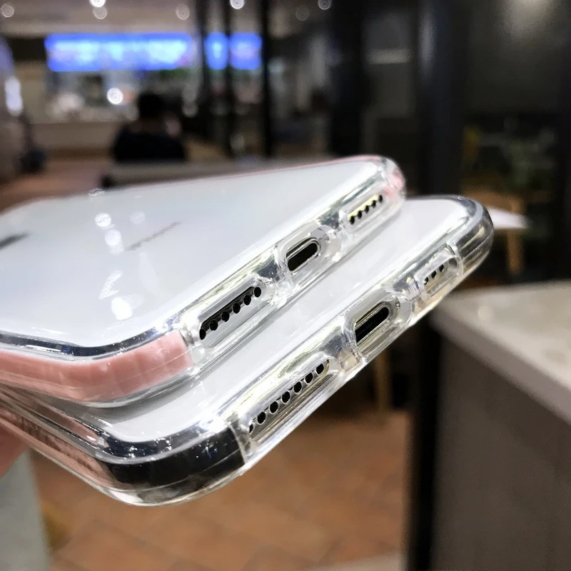 Цветная прозрачная задняя крышка для iPhone X XR XS MAX 10 7 8 6s 6 Plus прозрачный двухслойный