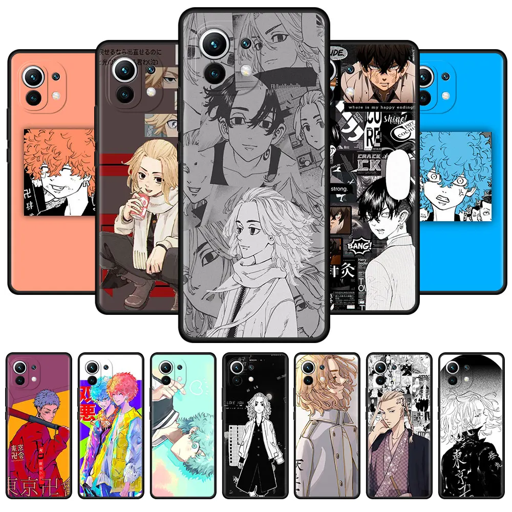 

Case for Xiaomi Mi 11 Ultra 10T Pro Note 10 9T 11T A2 9 SE CC9 CC9E 8 Lite 10S Black Soft Phone Cover Anime Tokyo Avengers Cool