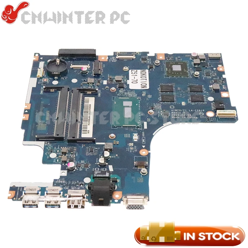 NOKOTION 5B20J23752 5B20J23675 AIWZ0 Z1 LA-C281P For Lenovo Z51-70 Laptop Motherboard i5-5200U CPU R7 M360 2GB | Компьютеры и офис