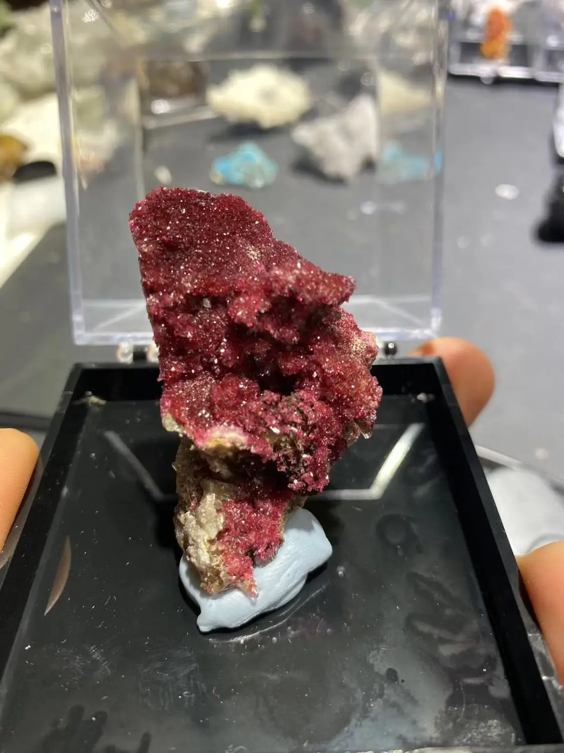 Натуральный розовый арагонит кальция маленький минерал коллекция домашнего