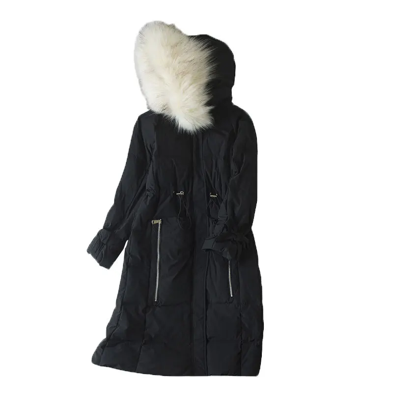 

2019 winter hooded elegant fashion trend long section cotton / clothing ladies warm coat